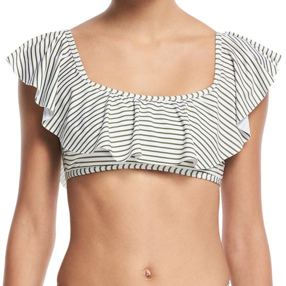 Picturesque Off Shoulder Striped Swim Top - Picture 3 of 11